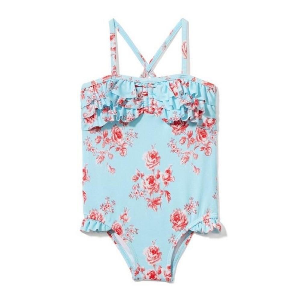 Janie and Jack Floral Ruffle Swimsuit, 12-18M - NWT